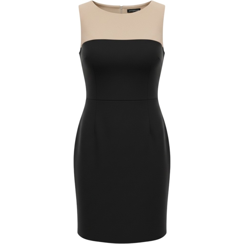 Ann Taylor Petites Colorblock Sheath Dress Black Beige Sleeveless 10P